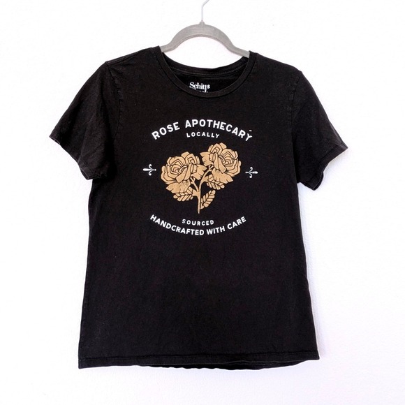 Schitt's Creek Tops - Schitt's Creek Rose Apothecary Graphic Tee Sz L Black Short Sleeve Cotton Shirt